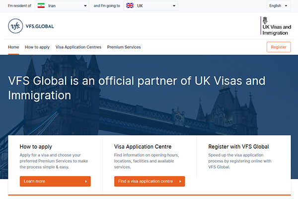 عصر ویزا به عنوان مجری مستقیم وقت سفارت انگلیس در تهران و VFS تهران